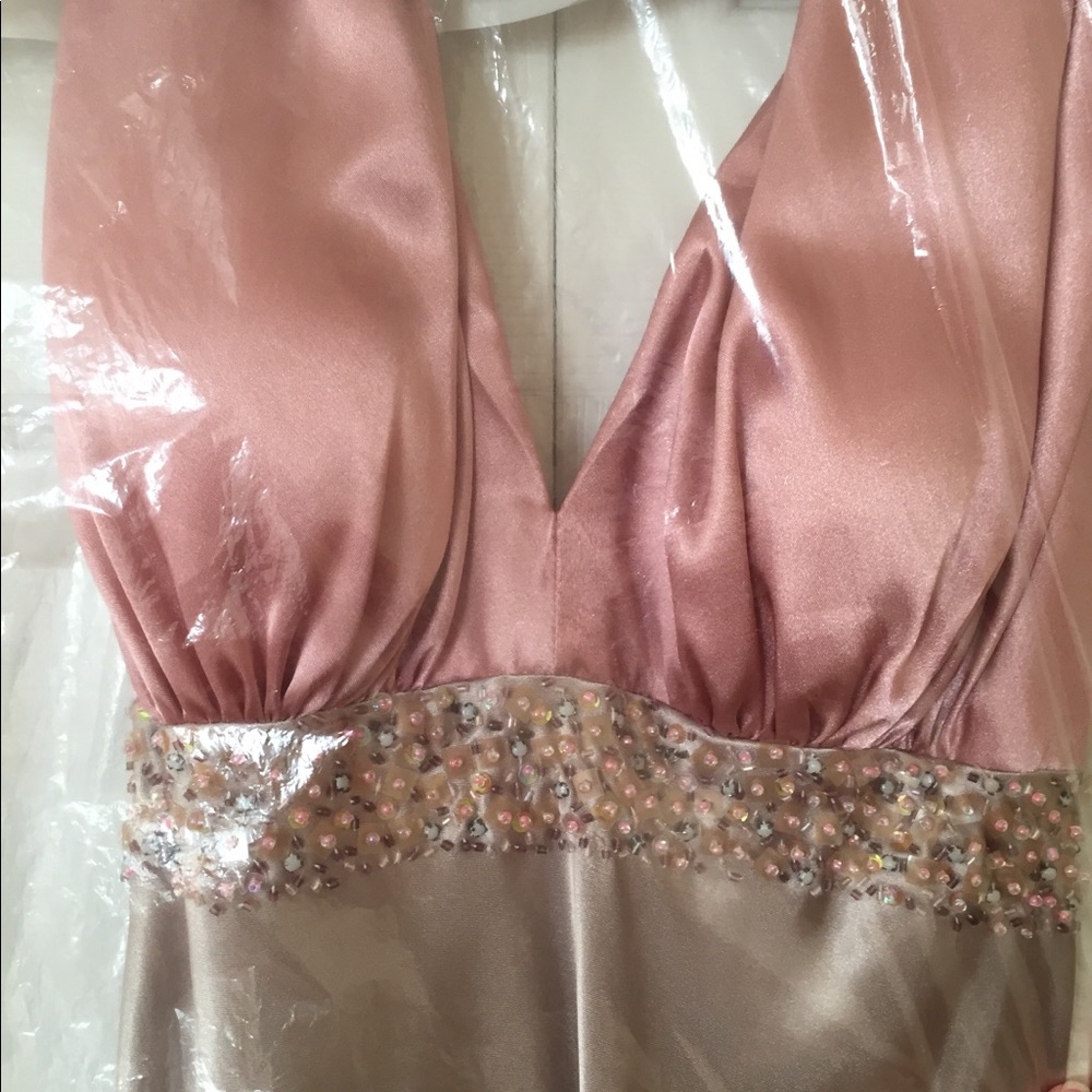 Pink/Champagne (Taupe) floor length evening gown